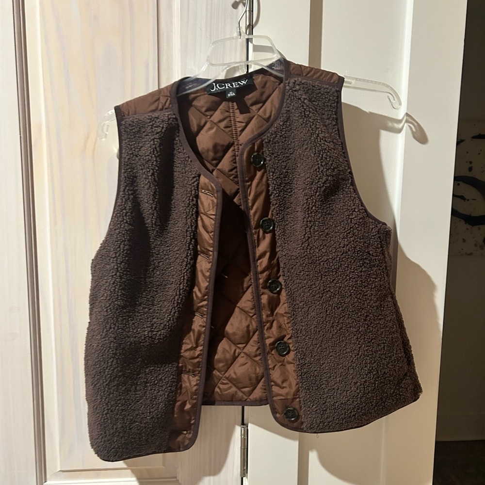 J. Crew Brown Quilted Vest Reversible